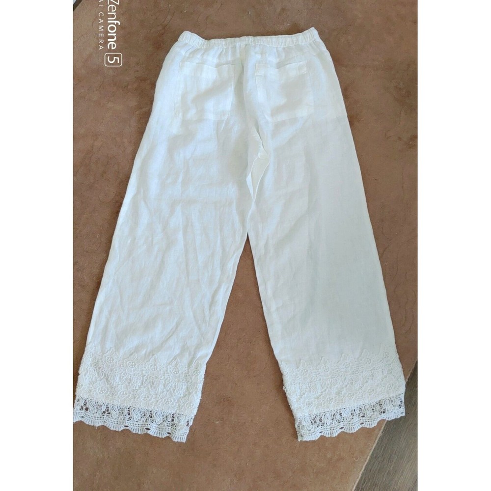 Cynthia Rowley Women's Wide Leg Pants White Large - Picture 7 of 8